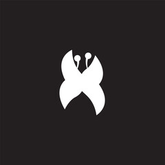 abstract simple butterfly logo design icon.