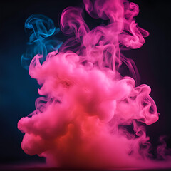 led light with smoke, neon light, colorful, dust, effect, explode, fire, fog