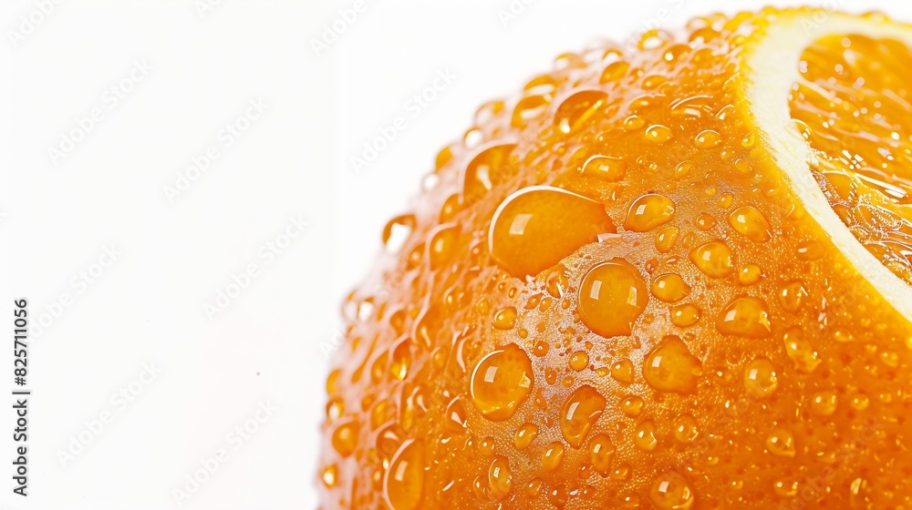 Poster fresh orange fruit with water droplets isolate on white background clipping path : generative ai