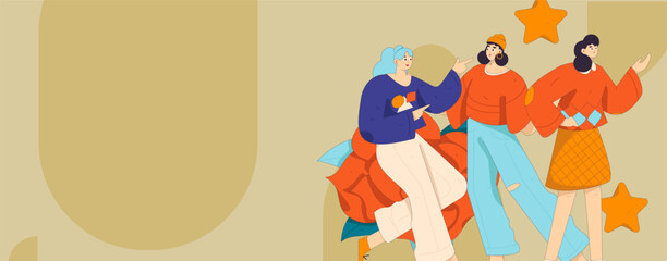 3.12 International Women's Day professional women flat character vector concept operation hand drawn illustration
