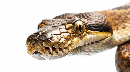 Fototapeta premium Python boa head isolated on white background : Generative AI