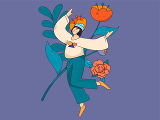 3.12 International Women's Day professional women flat character vector concept operation hand drawn illustration
