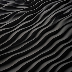 Abstract black waves: minimalism 3D background