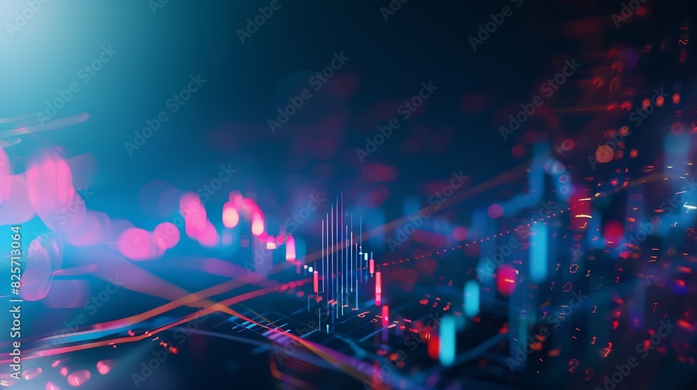 Poster stock market or forex trading graph and candlestick chart suitable for financial investment concept 