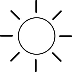 hot sun summer weather outline icon