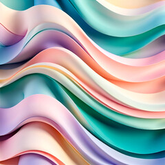 Abstract colorful pastel lines: minimalism 3D background for design