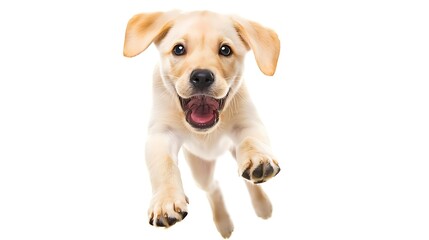 dog isolated on white background puppy isolated on white background dog puppy doggy pet Cute playful doggy or pet is playing and looking happy Concept of motion action movement cutout  : Generative AI