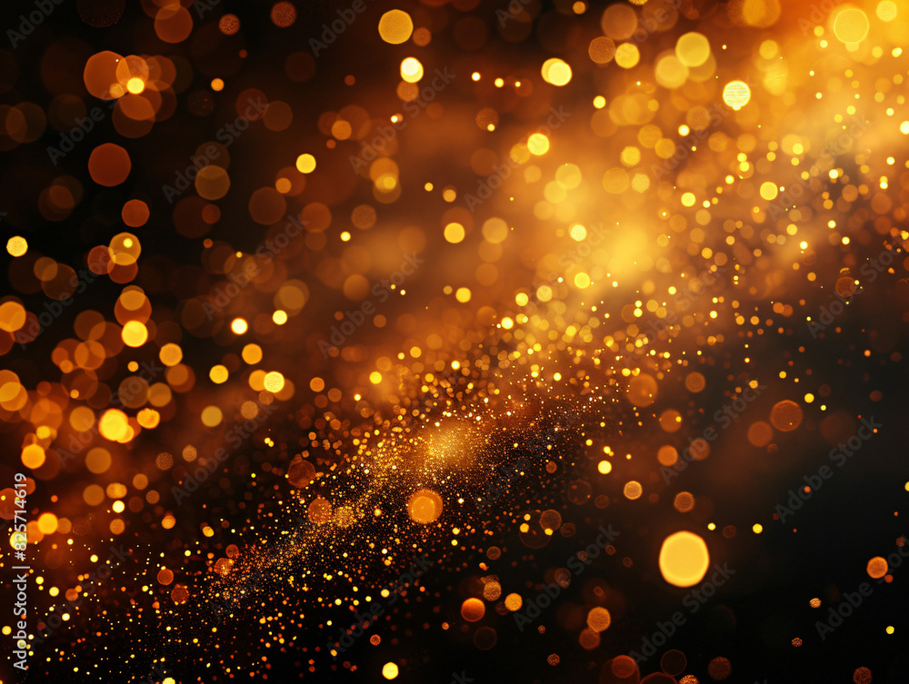 Aufkleber golden bokeh background for festive design with copy space text for social media