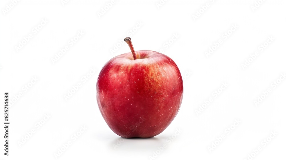 Poster fresh red apple isolated on white with clipping path : generative ai