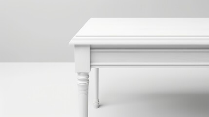 Elegant white table with clipping path : Generative AI