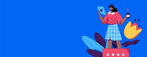 3.12 International Women's Day professional women flat character vector concept operation hand drawn illustration
