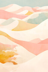 Envision a Dreamy Pastel Oasis with Gentle Sand Dunes