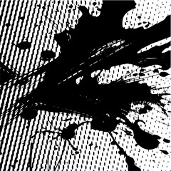 Obraz premium Grunge background of black and white. Abstract illustration texture of cracks, chips, dot. Dirty monochrome pattern of the old worn surface