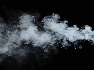 White Smoke on Black Background for Design with copy space text for social media