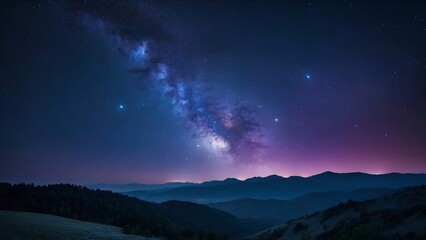 Fototapeta premium Amazing night sky view from mountains 