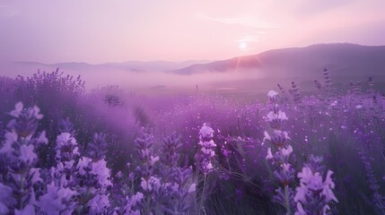 Soft lavender backdrop creating a serene and tranquil atmosphere