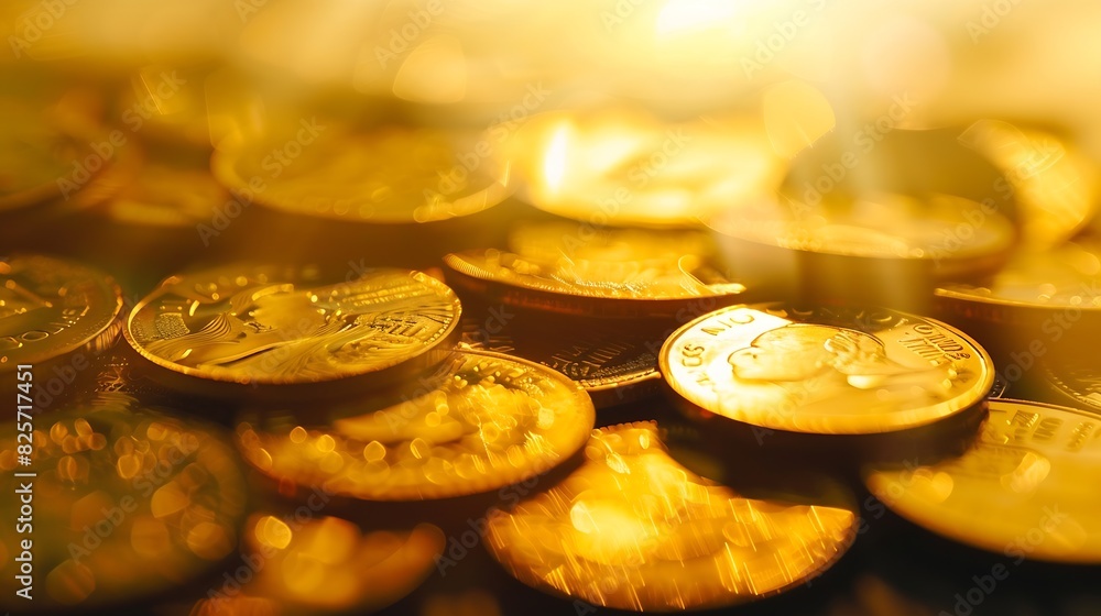 Aufkleber gold money coin background are laid in graphbusiness success concept wealth stock investmentbusiness