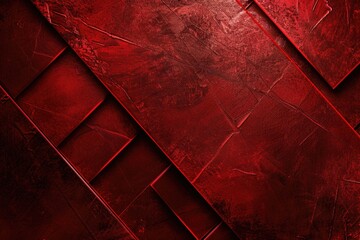 Abstract Red Design. Modern Dark Background with Geometric Framing and Shiny Edging