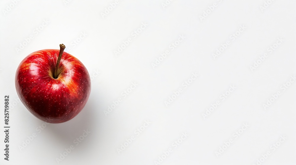 Poster fresh red apple on a white background : generative ai