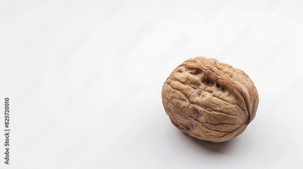 Poster single delicious walnut isolated on white background : generative ai