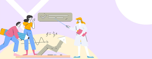 Education and learning people flat vector concept hand drawn illustration
