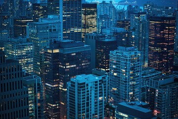 Aerial Photograph of Downtown Vancouver: Captivating Cityscape of Canada