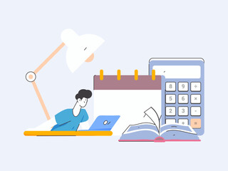 Education and learning people flat vector concept hand drawn illustration
