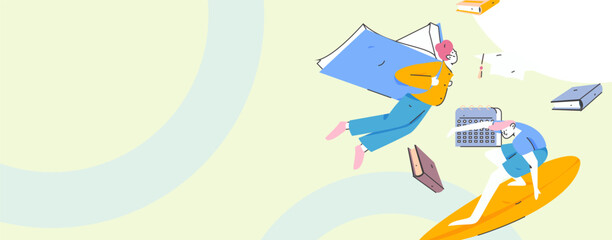 Education and learning people flat vector concept hand drawn illustration
