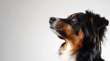 Portrait of one dog on white background Mixed breed cute little friend : Generative AI