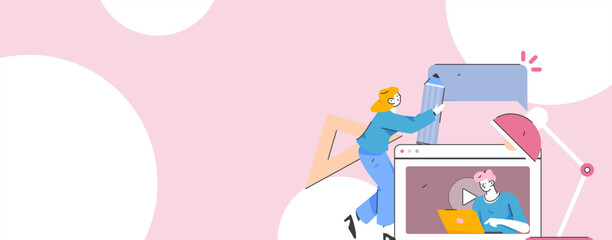 Education and learning people flat vector concept hand drawn illustration
