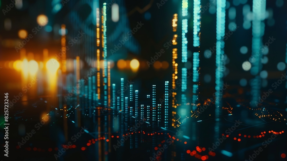 Poster stock market or forex trading graph and candlestick chart suitable for financial investment concept 