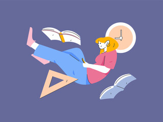 Education and learning people flat vector concept hand drawn illustration
