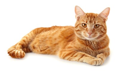 Obraz premium ginger cat isolated on white background : Generative AI