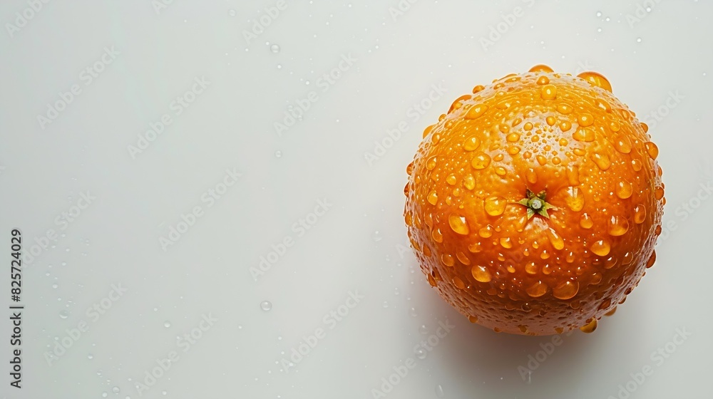 Poster fresh orange fruit with water droplets isolate on white background clipping path : generative ai