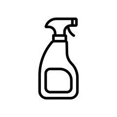 Spray bottle line icon isolated on white background.