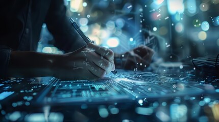 A closeup of a user experience UX designer sketching wireframes