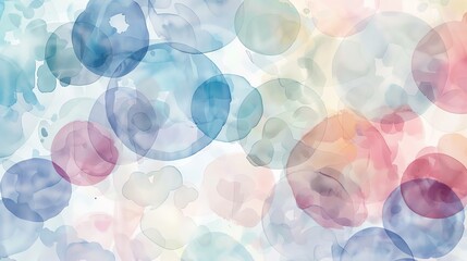Watercolor texture with soft, overlapping circles in various shades of blue and green