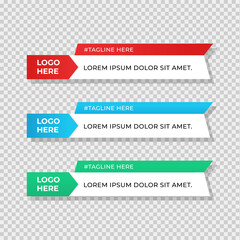 Simple colorful lower third banner template design