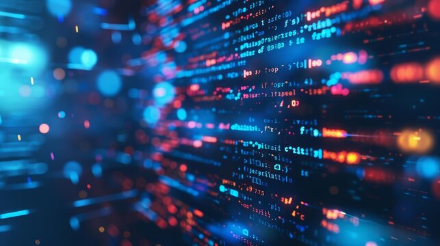 A closeup of programming language code on a monitor