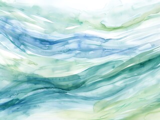 Watercolor texture with soft, flowing waves of blue and green