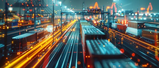 Close up of a logistics hub coordinating trucks