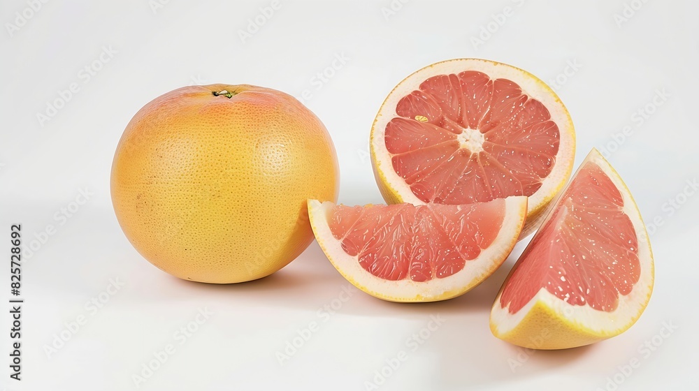 Poster Grapefruit isolated on white background : Generative AI