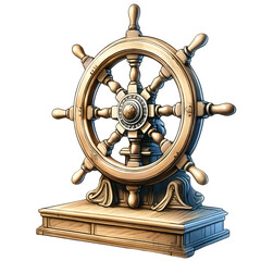 Obraz premium 3D steering wheel of a ship