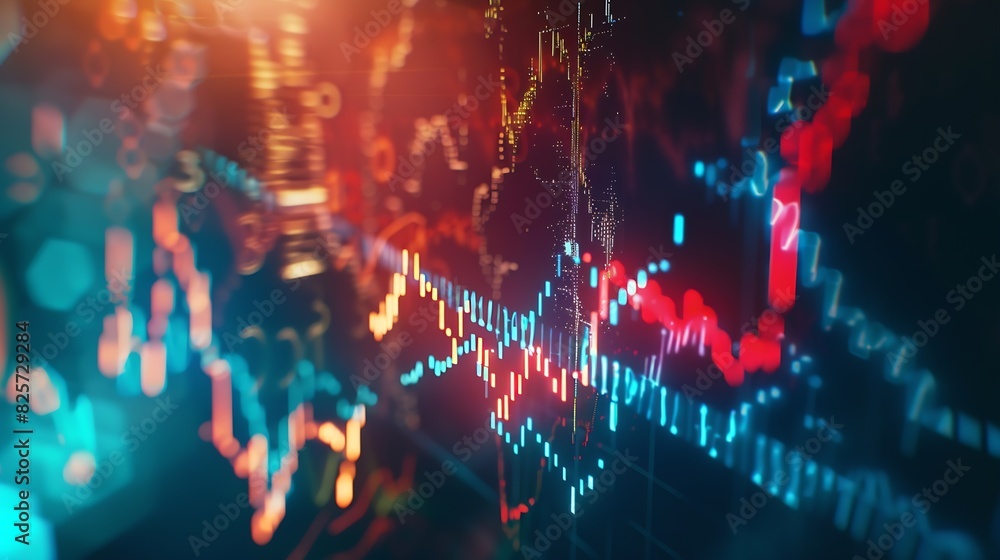 Poster stock market or forex trading graph and candlestick chart suitable for financial investment concept 