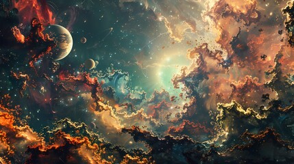 Surreal abstract background with surreal landscapes and dreamlike atmospheres, inviting viewers to...