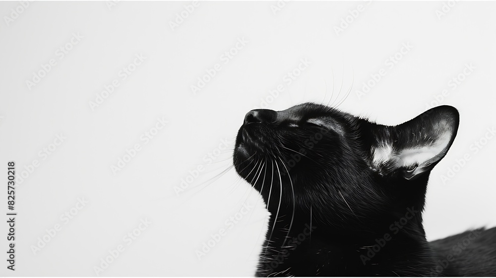 Poster the cat on white background : generative ai