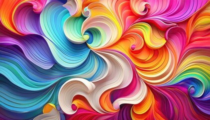 Obraz premium abstract colorful 3d background with a winding curve pattern artistic image