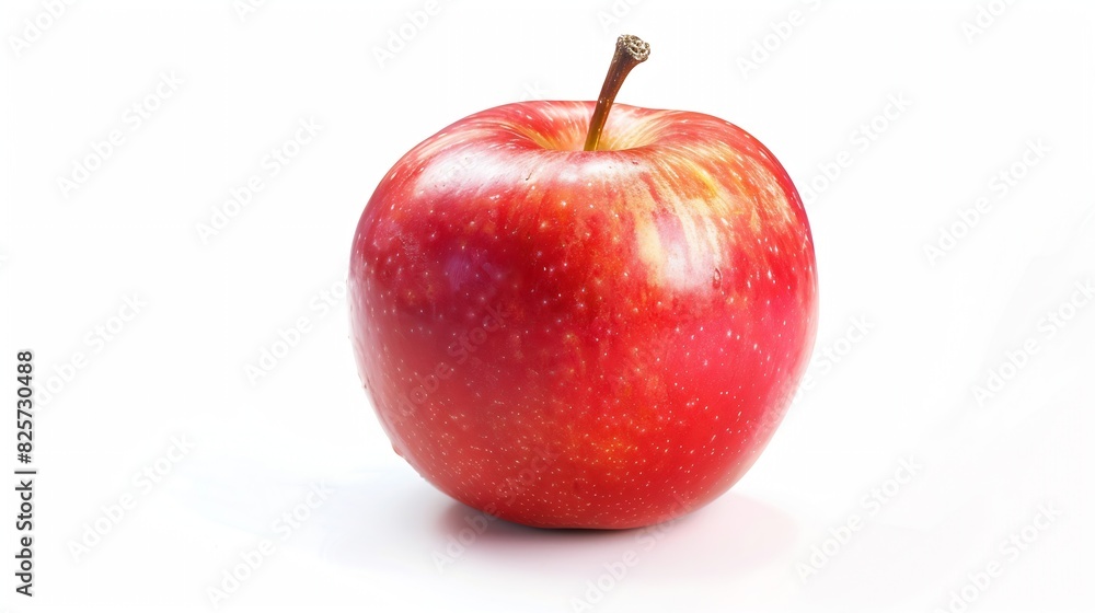 Poster Red apple isolated on white background clipping path full depth of field : Generative AI