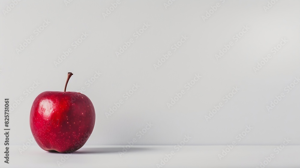 Poster fresh red apple on a white background : generative ai