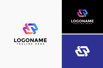 Creative letter D P concept logo vector design template